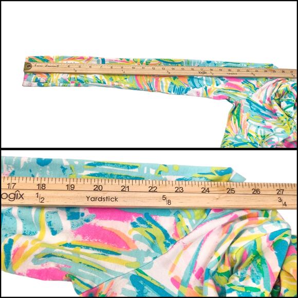 Lilly Pulitzer Dress XS Swim Cover Up Hooded Hoodie Tassel Neon Green Pink - Picture 14 of 15